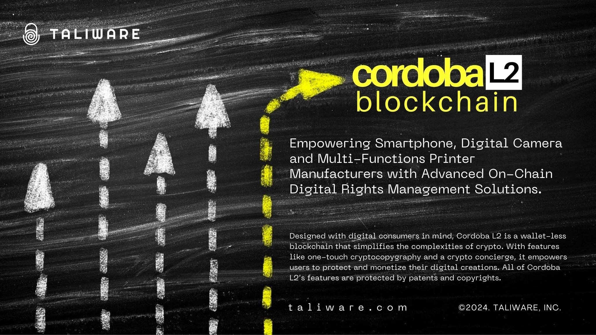 Taliware Releases Cordoba L2™ Patented Cryptocopygraphy™ API - One-touch Authentication Instantly Converts Digital Images into Copyright Protected Digital Assets